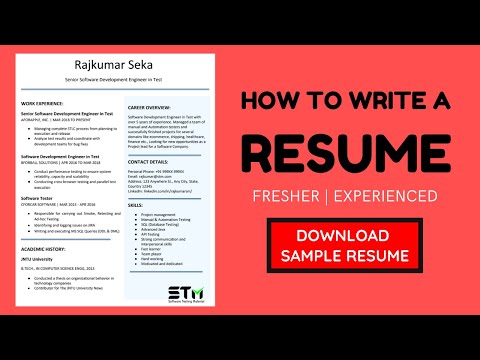 How To Write A Resume | Freshers & Experienced