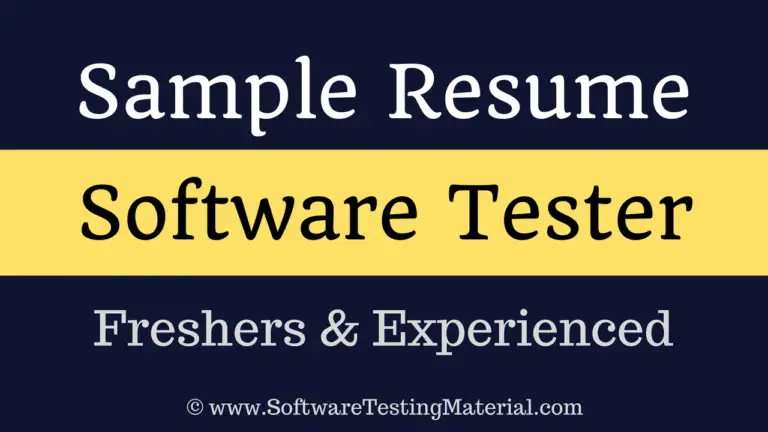 sample resume for software testers freshers and experienced