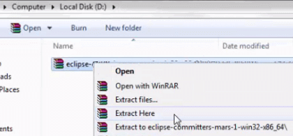 Install Eclipse - Extract Eclipse File