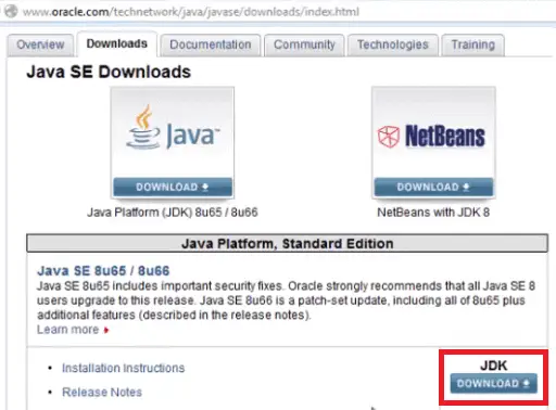 Install Java - Click JDK Download