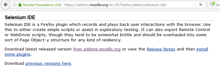 install selenium ide in firefox