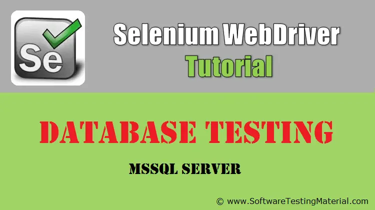 Database Testing Using Selenium WebDriver – MSSQL Server