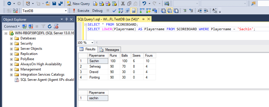 SQL String Functions Lower