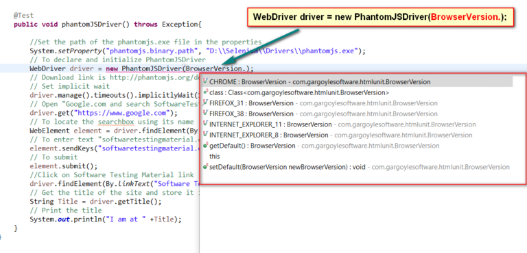 Headless Browser Testing Using PhantomJSDriver in Selenium WebDriver