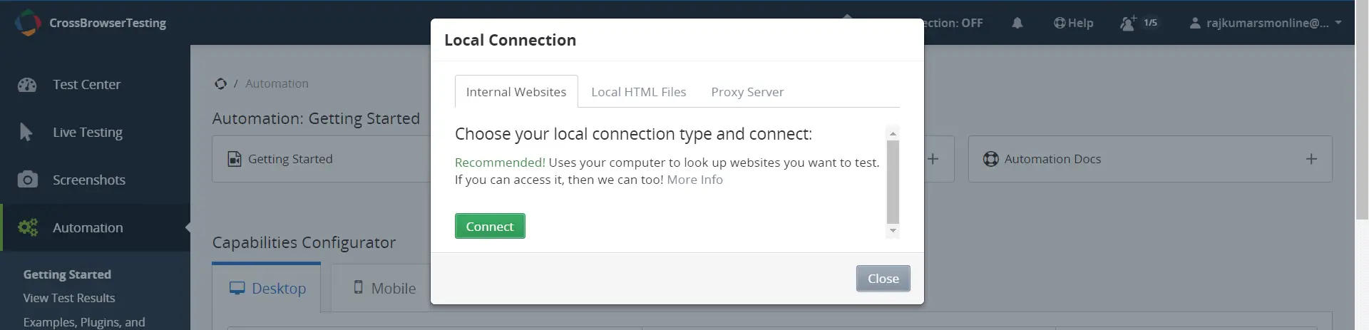 local connections crossbrowsertesting