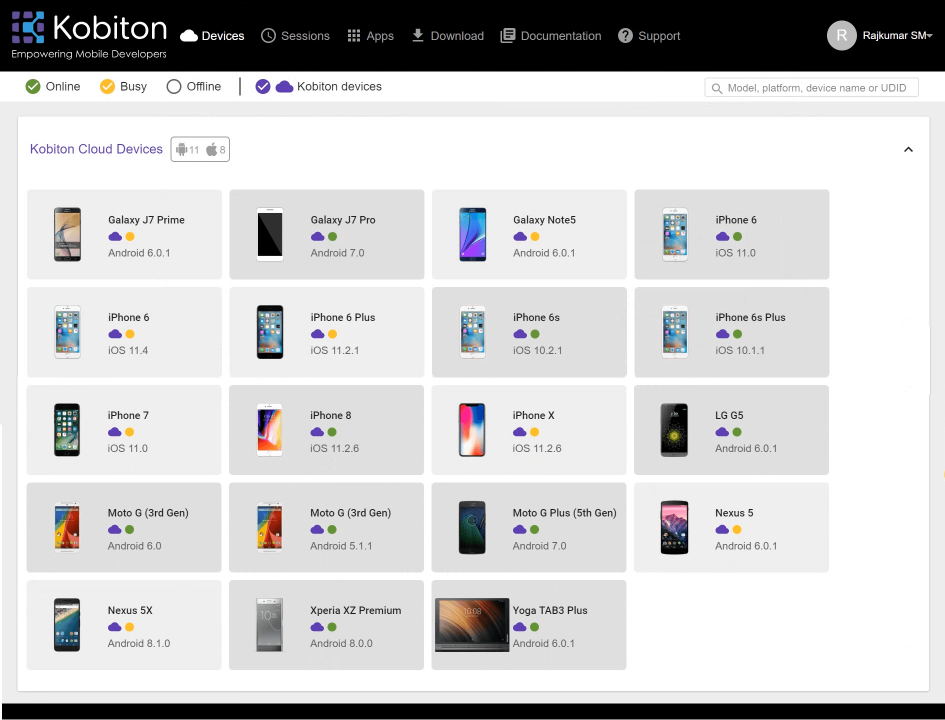 Kobiton Dashboard