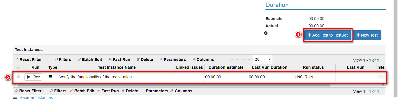 PractiTest Test Instances