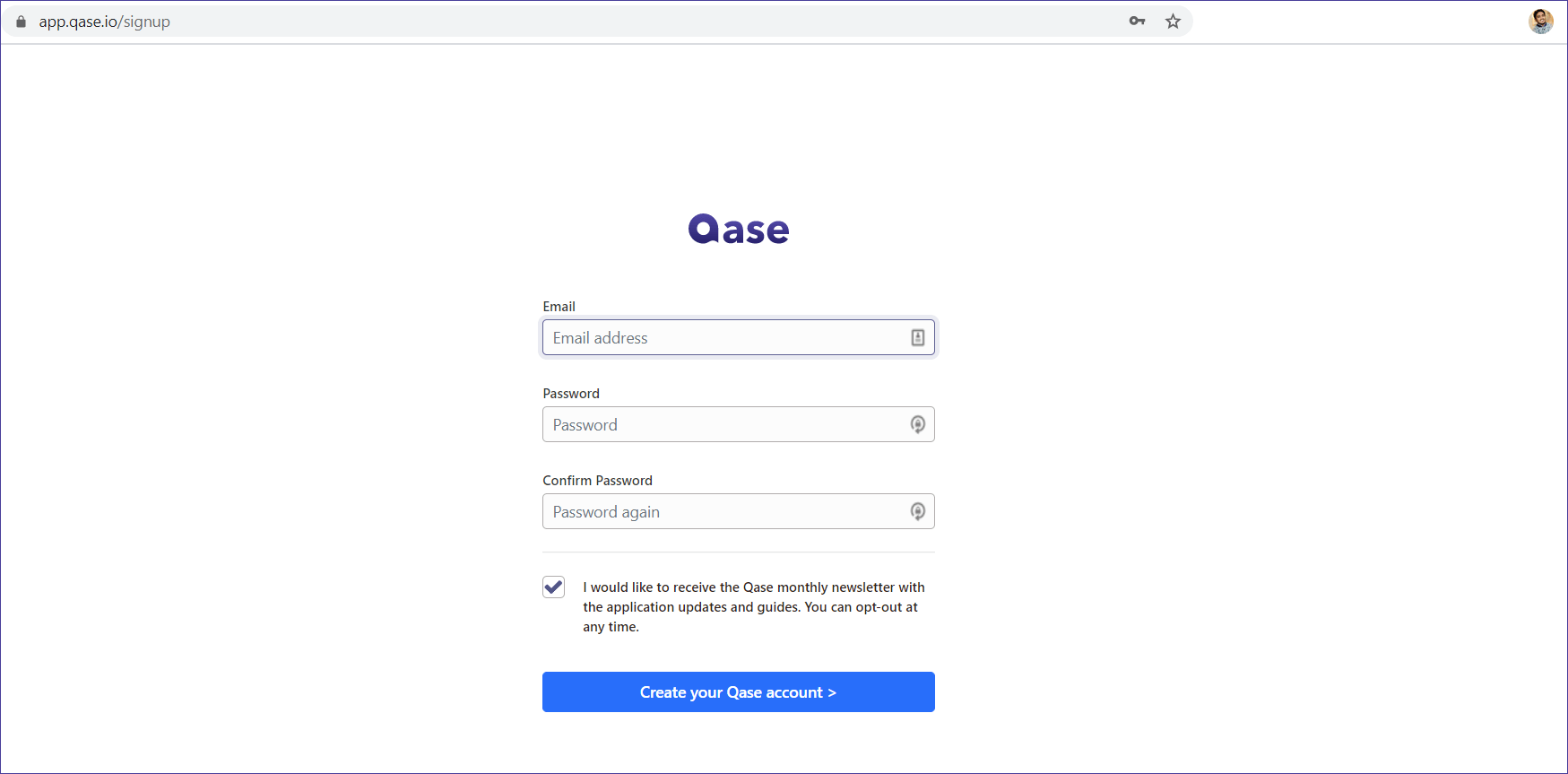 Qase Signup