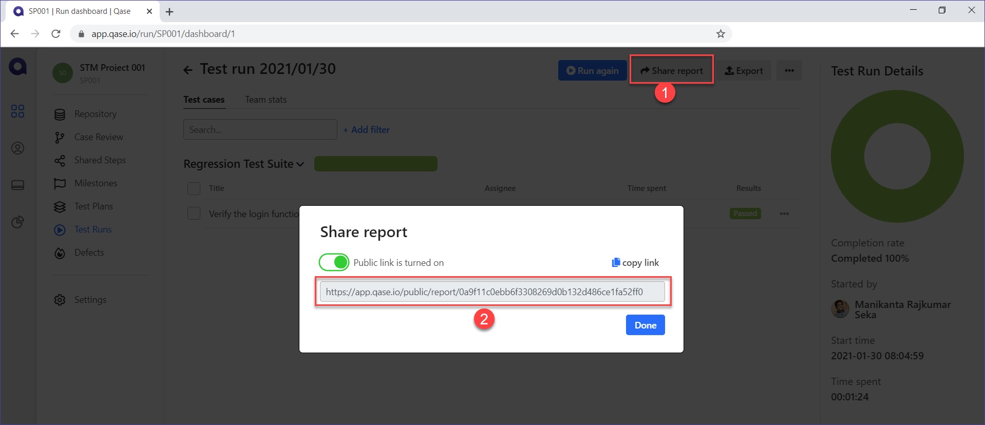 Qase Test Report