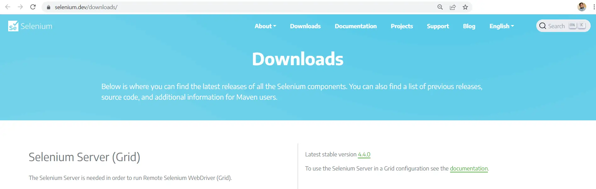 Selenium Downloads