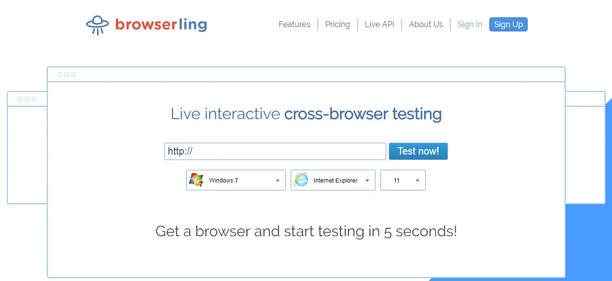 Browserling compatibility Testing Tool