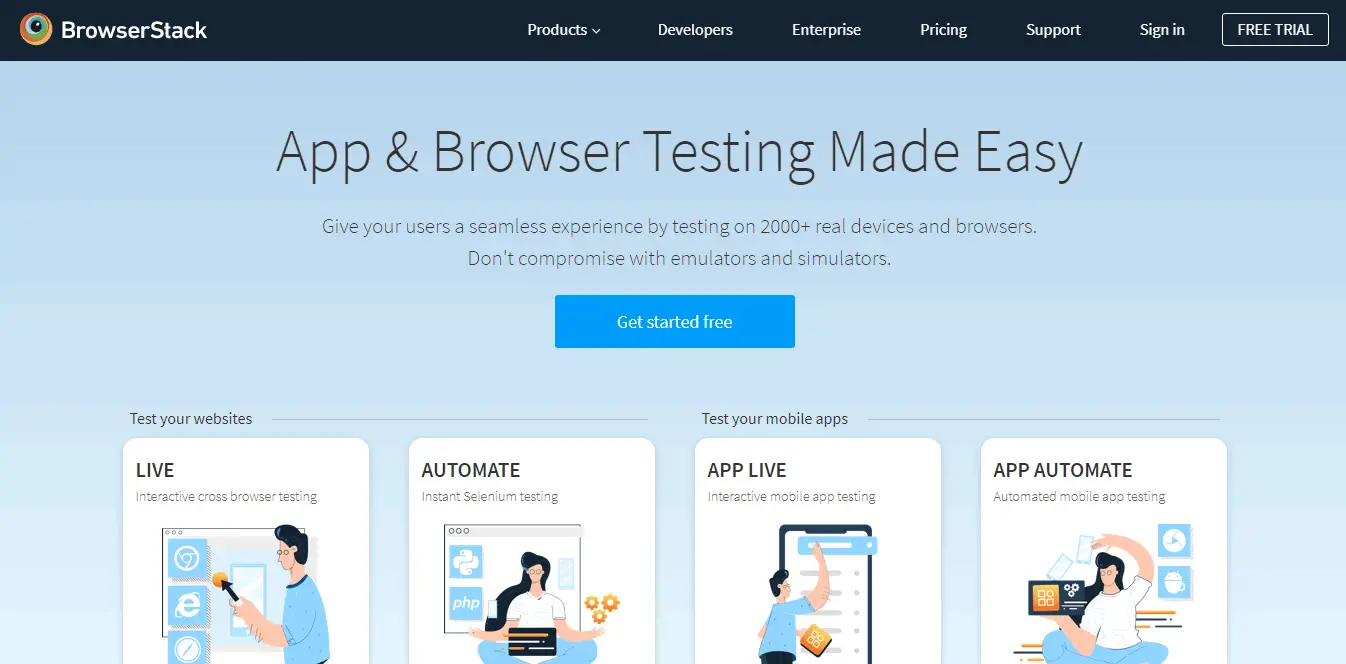 BrowserStack Cross Browser Compatibility Testing Tools Free