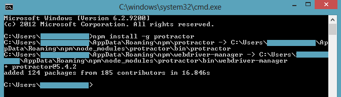 npm install g protractor