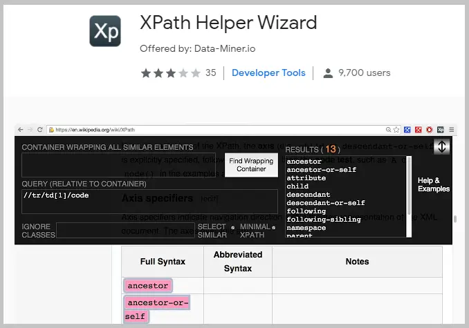 XPath Helper Wizard