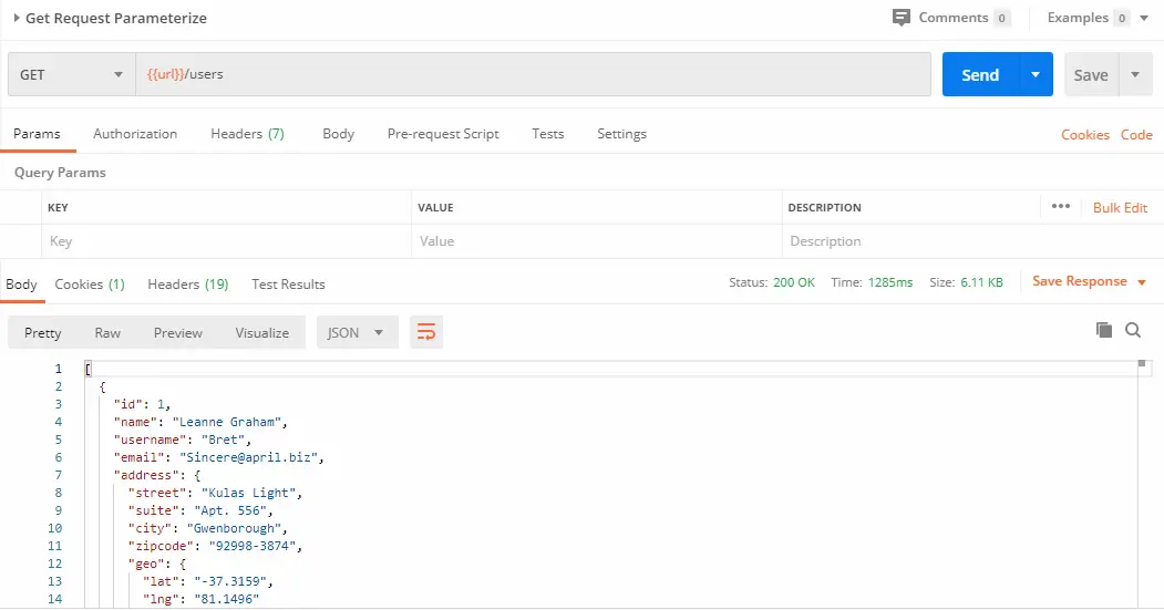 Postman Parameterization