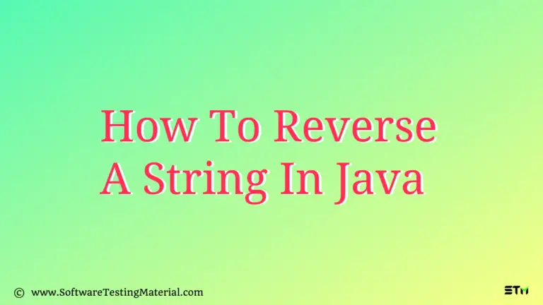 Reverse A String In Java