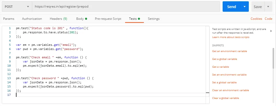 Postman Data Driven Testing