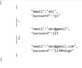 Postman Data Driven Using JSon