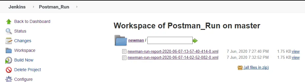 Postman Generate Newman Report Jenkins