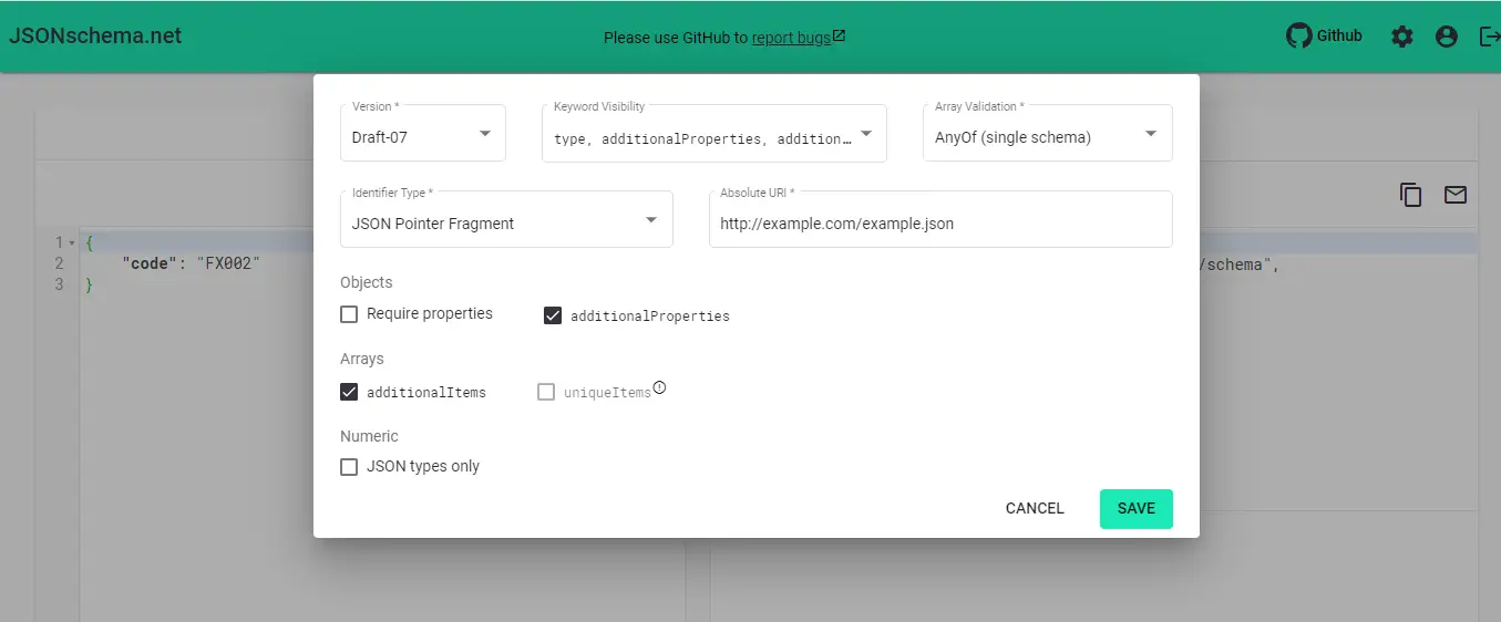 Postman JSON Schema Validation