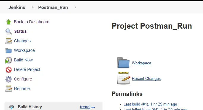 Postman Jenkins Build Now