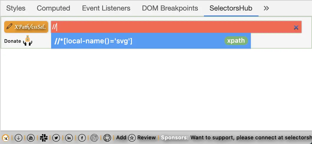 SelectorsHub Supports SVG Elements