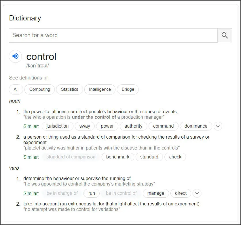 Define Control