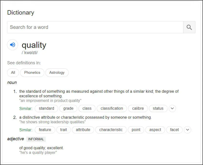 Define Quality