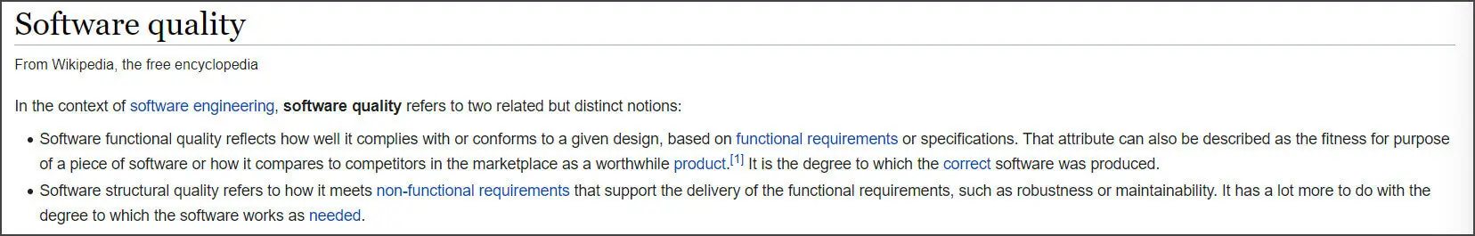 Define Software Quality Wikipedia