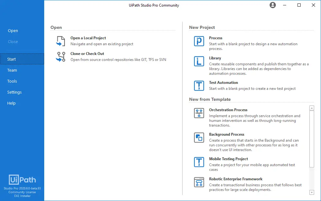 UiPath Interface