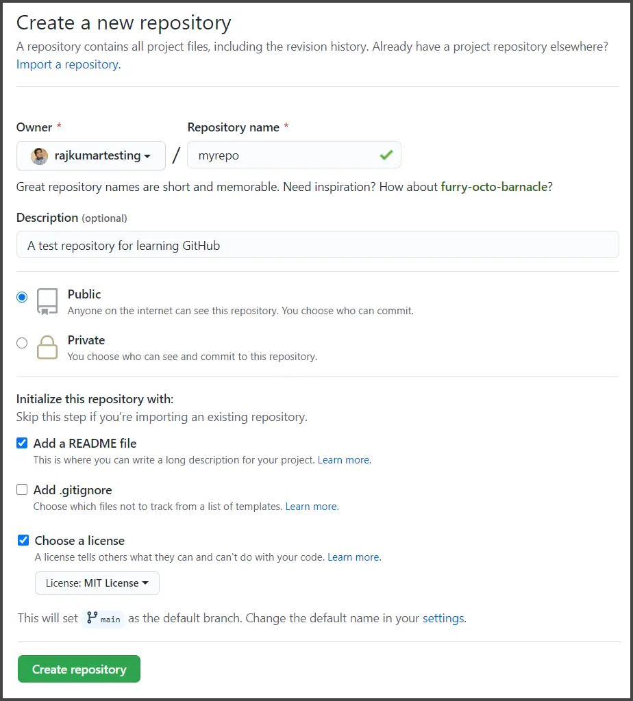 GitHub Create New Repository Readme