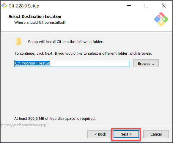 Select Git Installation Location