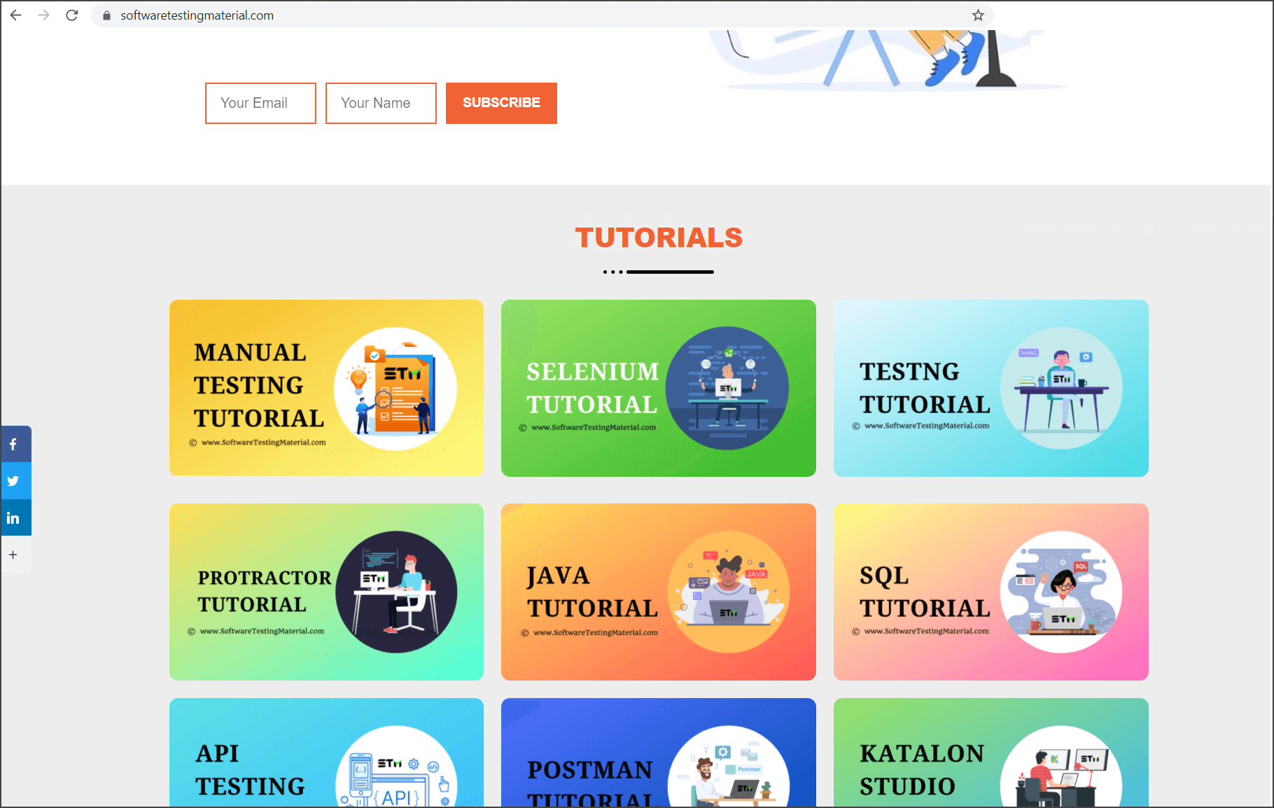 Software Testing Material Home Page