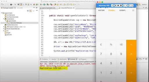 Appium Calculator Program