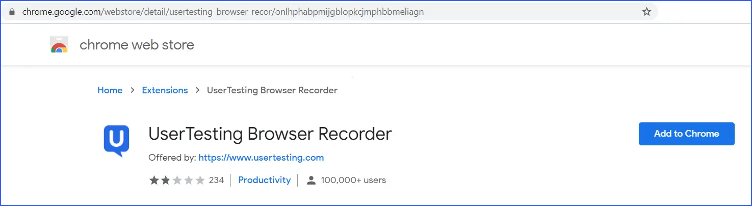 UserTesting Browser Recorder Chrome Extension