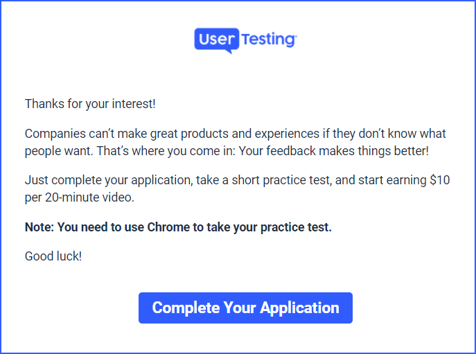 UserTesting Complete Application