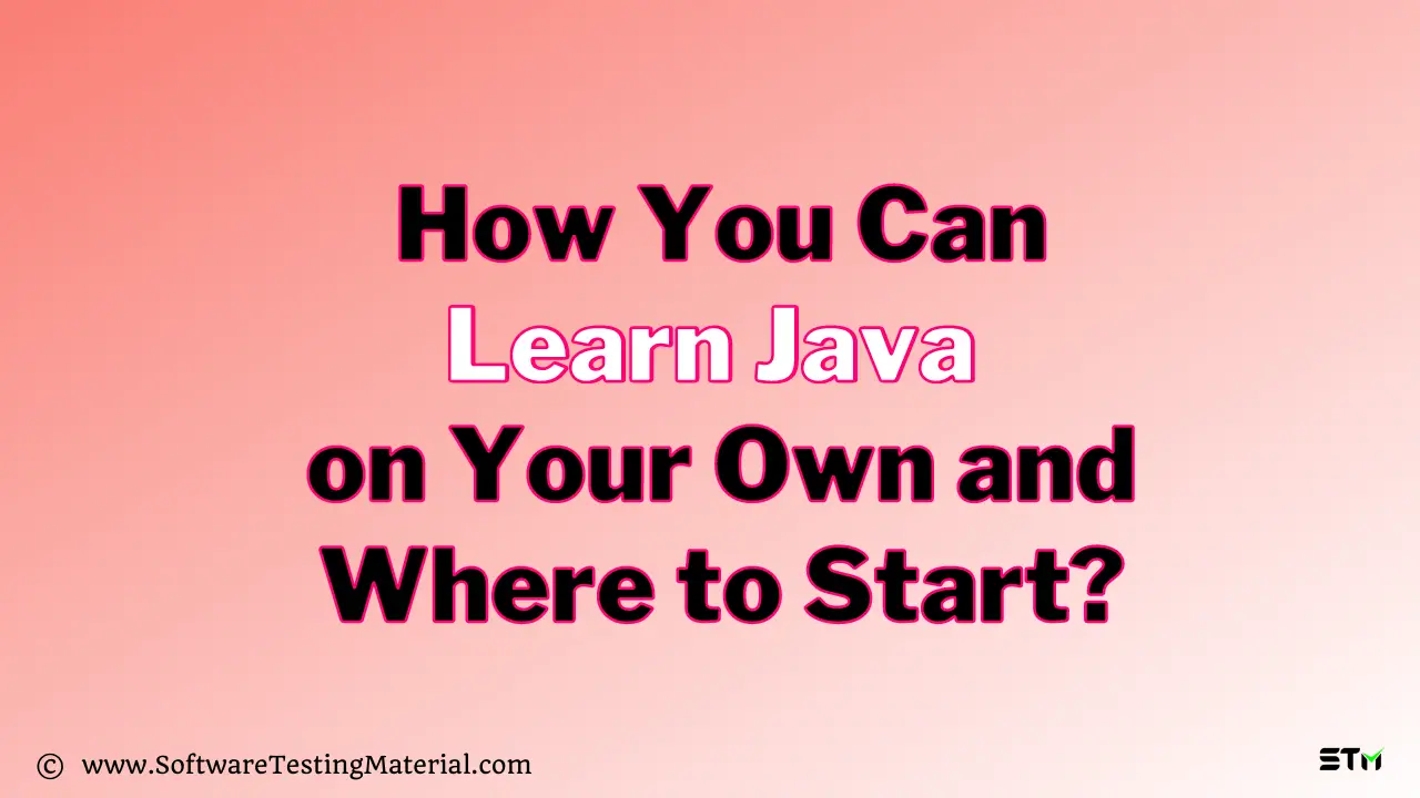 Learn Java On Your Own