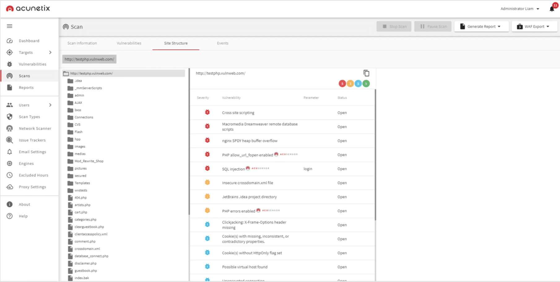 Acunetix Scans Report