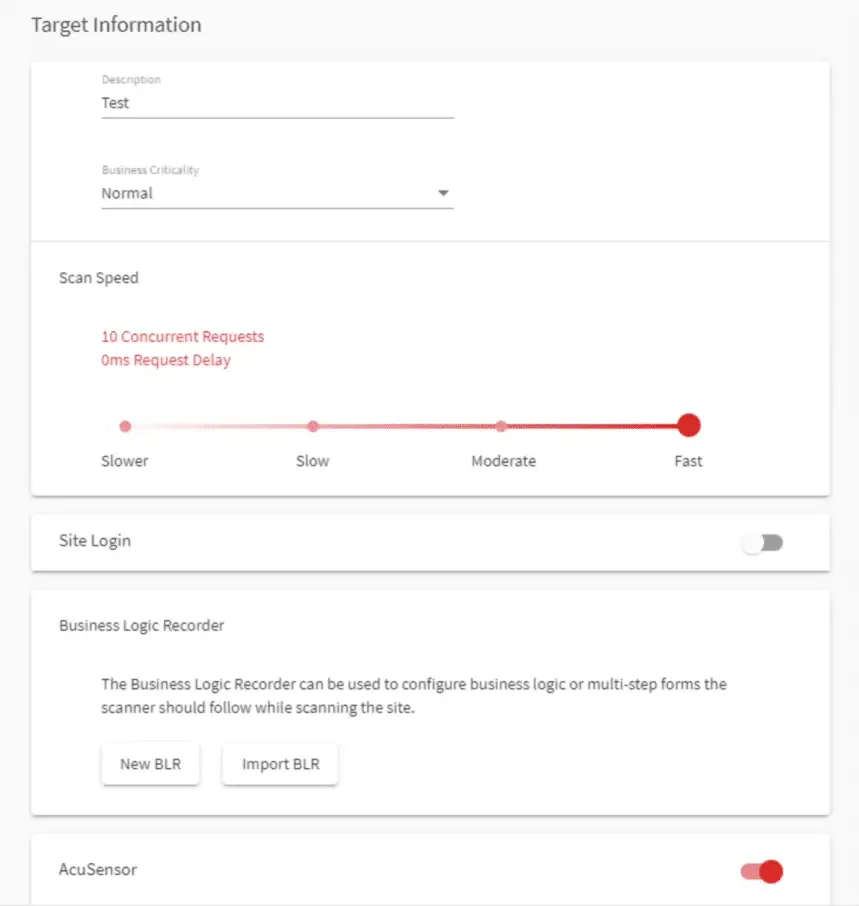 Acunetix Target Information