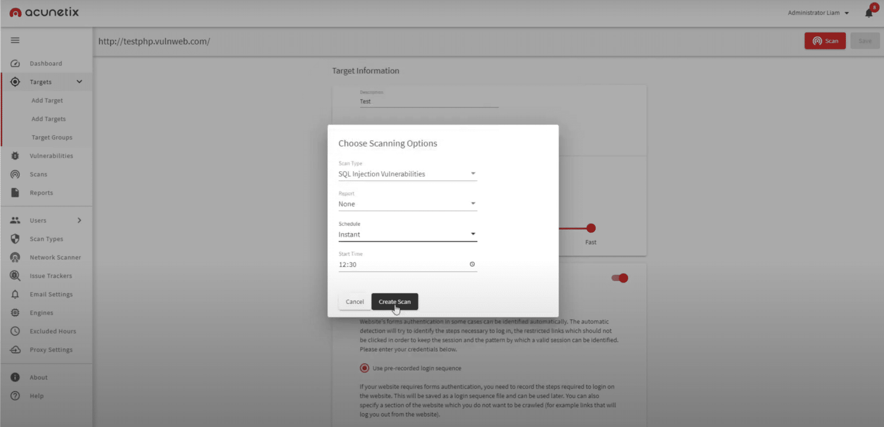 Acunetix Target Scan Instant