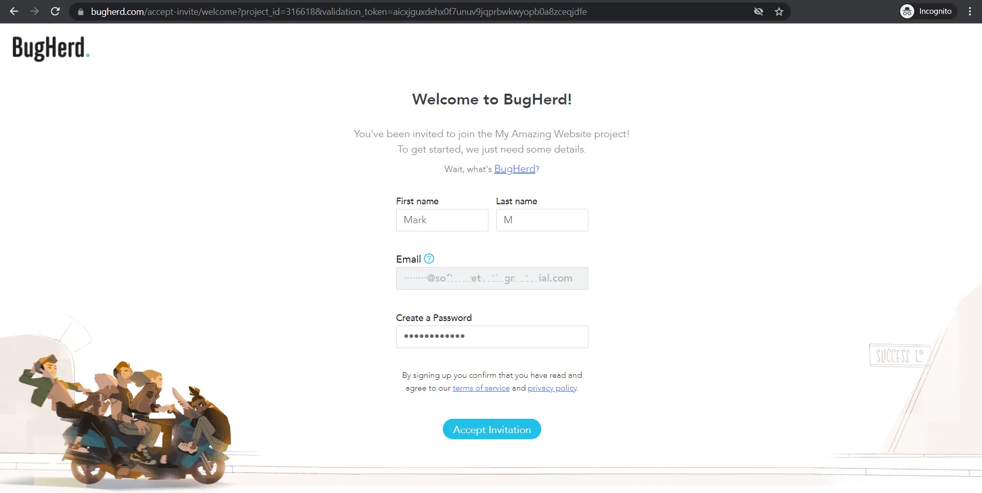 BugHerd Invitation Login