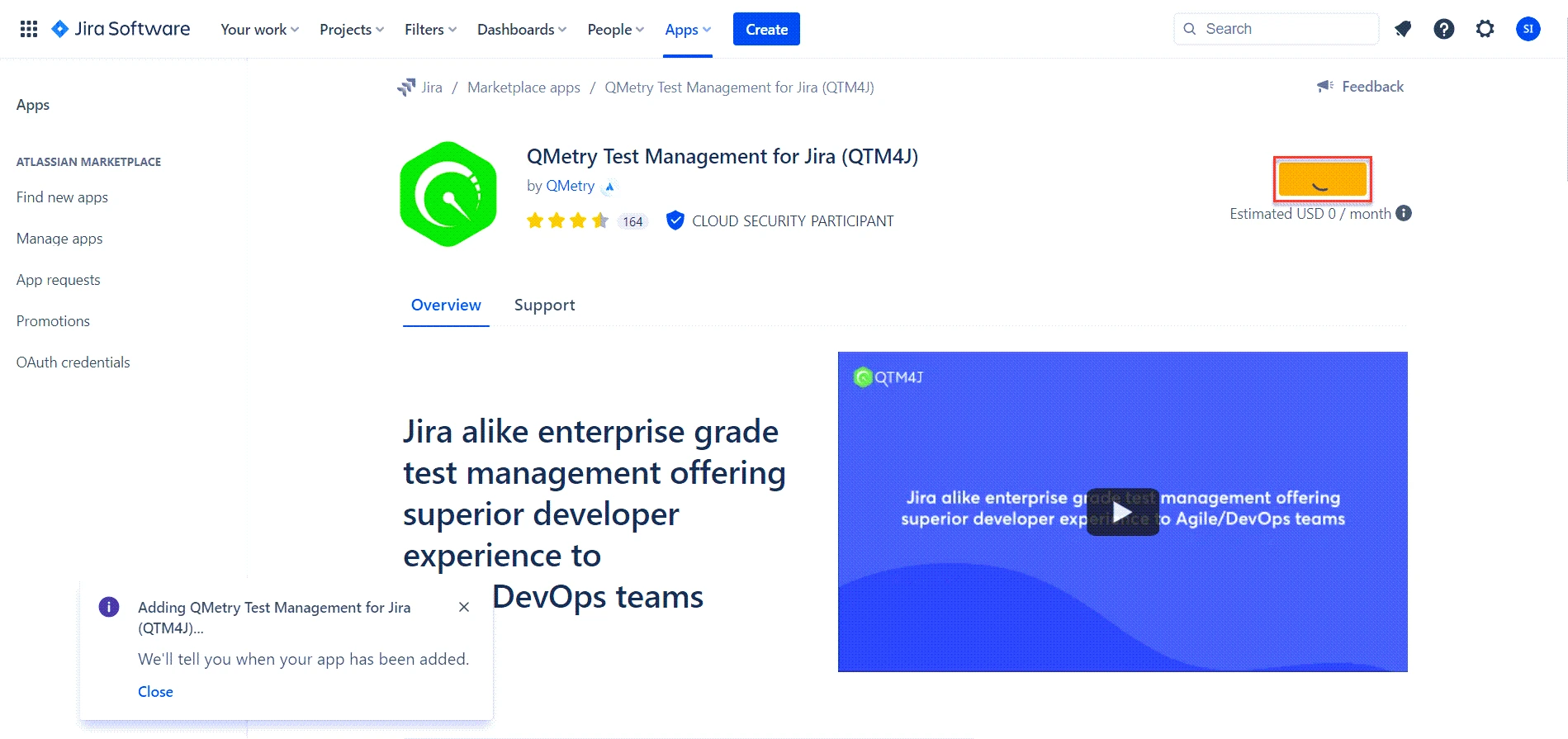 QTM4J Atlassian Jira Homepage TryIt