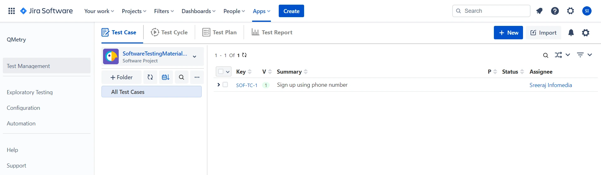 QTM4J Atlassian Jira QMetry New TestCase List